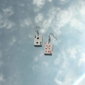 Playing card earrings